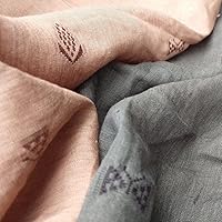 Vista 6 de Tela de lino bordada verde de flores y mariposas jacquard Textil de patrón floral de alta calidad para manualidades, ropa y proyectos de costura