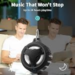 EBODA Bluetooth Shower Speaker, Portable Bluetooth Speakers, IP67 Waterproof Outdoor Speaker Wireless with LED Light, Floating, 2000mAh, True Wireless Stereo for Pool, Kayak, Bike, Golf, Gifts -Black