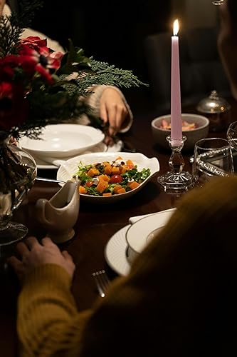 Miniatura 4 de Vela cónica rosa, juego de 4 velas cónicas de Seirs, sin perfume, sin humo, largas y altas para fiesta, boda Velas de Navidad,Velas de San Valentín