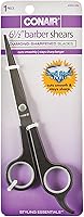 Conair Professional 6.5" Diamond-Sharpened Barber Shears - Precision Stainless Steel for All Hair Types