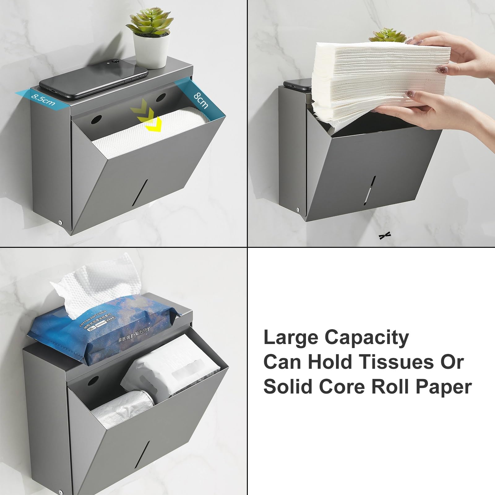 Dozownik Chusteczek Higienicznych, Dozownik Papieru Toaletowego Montowany na Ścianie, Dozownik Rolek Papieru Metalowy, Uchwyt na Papier Toaletowy Komercyjny