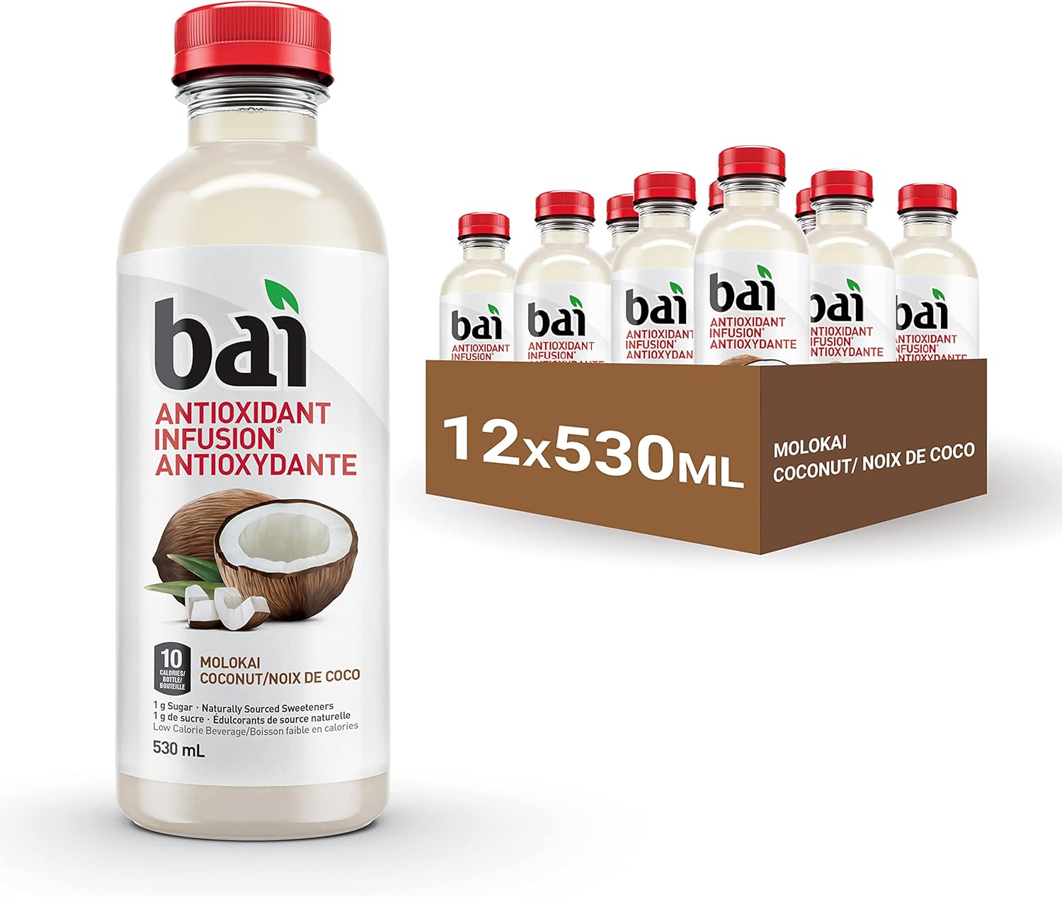 Bai Antioxidant Infusion Flavoured Water Beverage, Molokai Coconut, 530