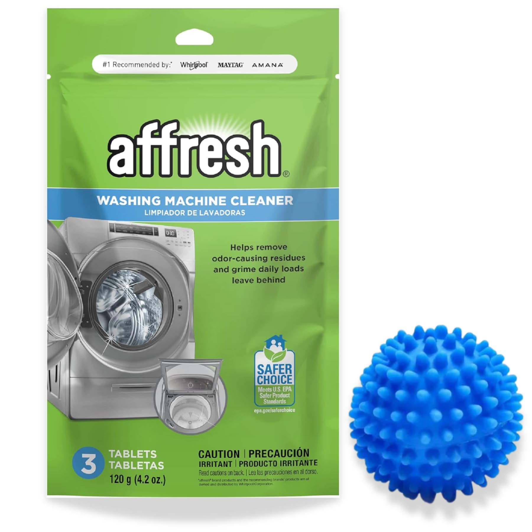 TarrapuWashing Machine Cleaner Bundle: Includes Affresh Washing Machine Cleaner (3 Tablets) and Bonus Laundry Ball, Washer Cleaner, Washing Machine Cleaner Deep Clean, Kit