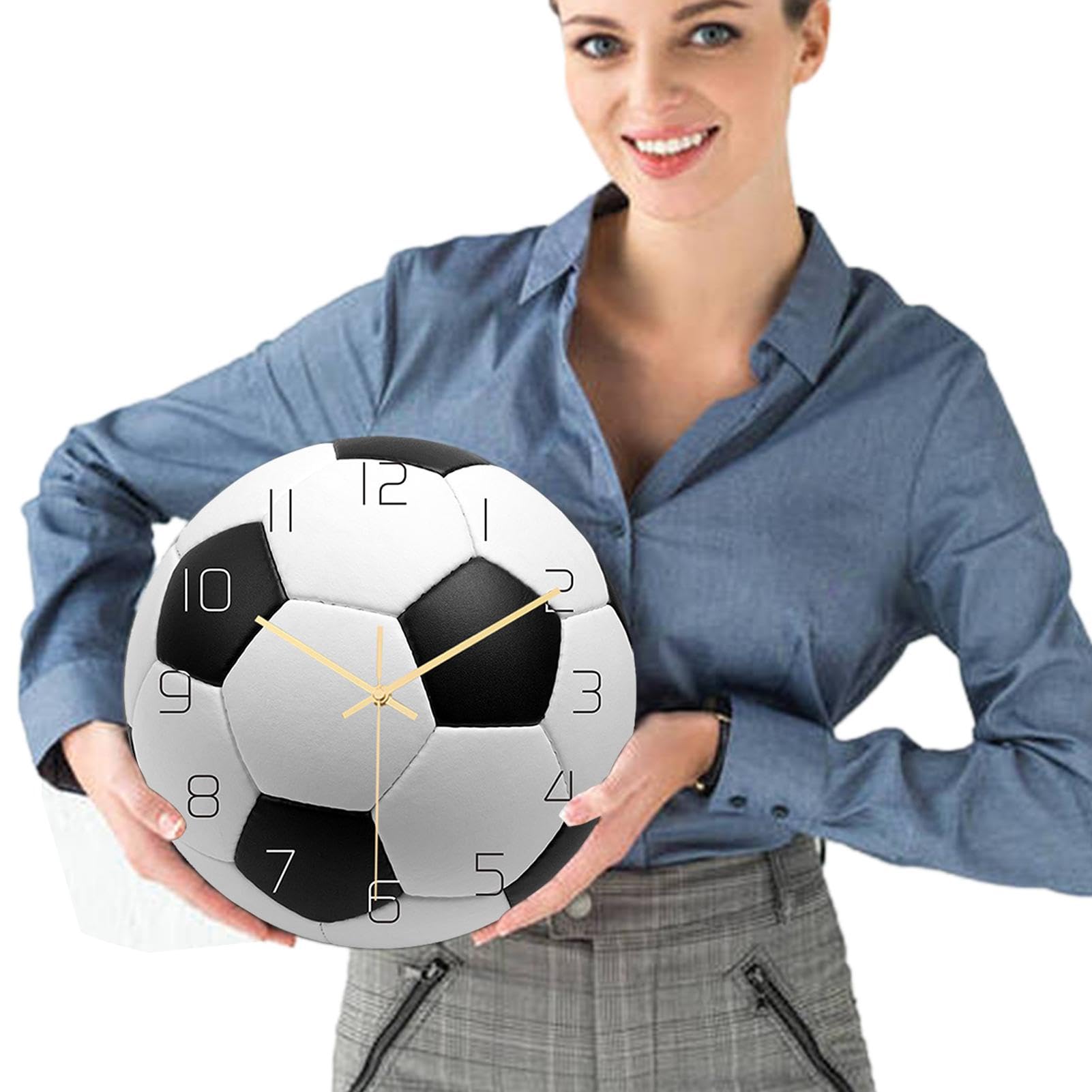 Horloge murale de sport en forme de ballon pour chambre de garçon
