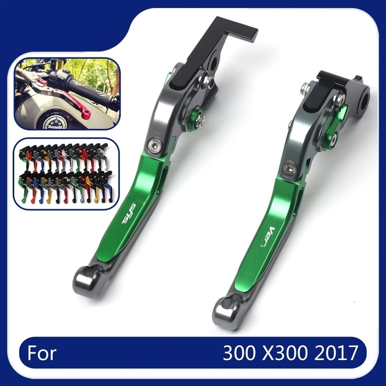Adjustable Folding Brake & Clutch Levers For Kawasaki Versys-X 300 2017-2018 - CNC Aluminum Multi-Color