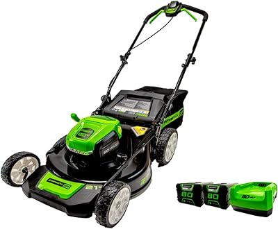 Greenworks 80V 21-Inch Cordless Lawn Mower, Two 2.0 Ah Batteries and Charger Included 2536202HD