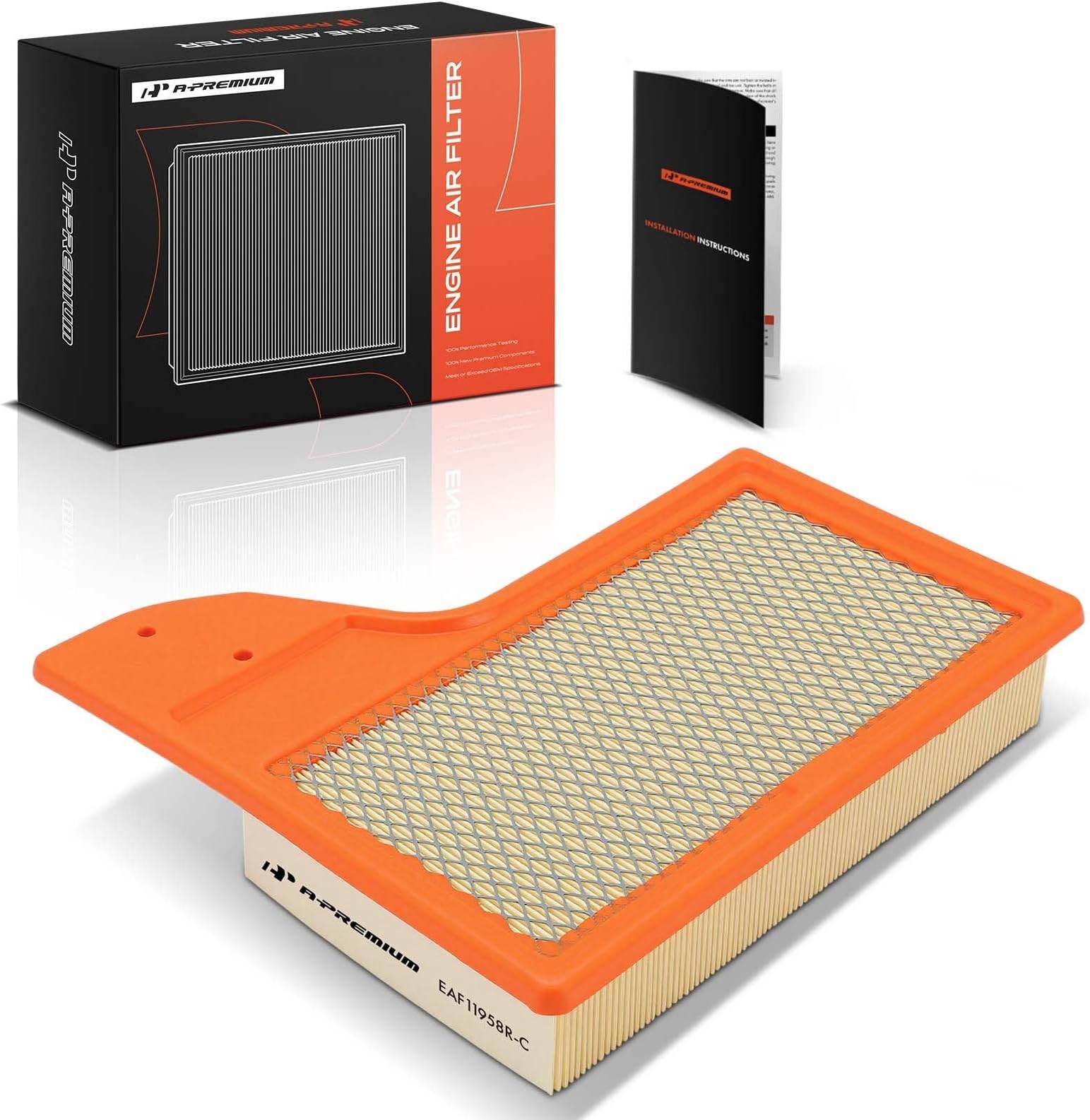 Engine Air Filter Compatible with Ford Mustang 2015-2022, Flexible Panel, Replace# FR3Z9601A