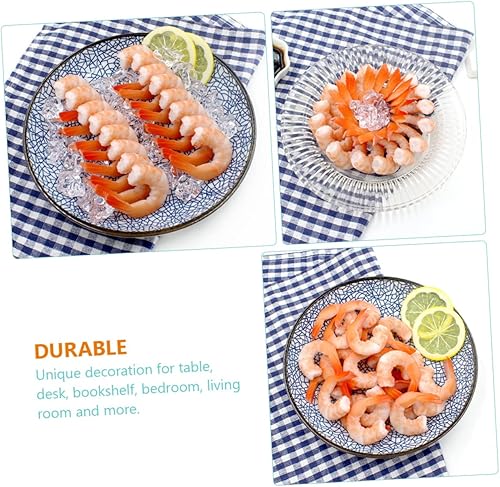 Miniatura 9 de Toyvian 18 piezas de camarones artificiales, modelo de comida falsa, modelo de camarón cocido, modelo de camarón cocido, animales marinos, mariscos,