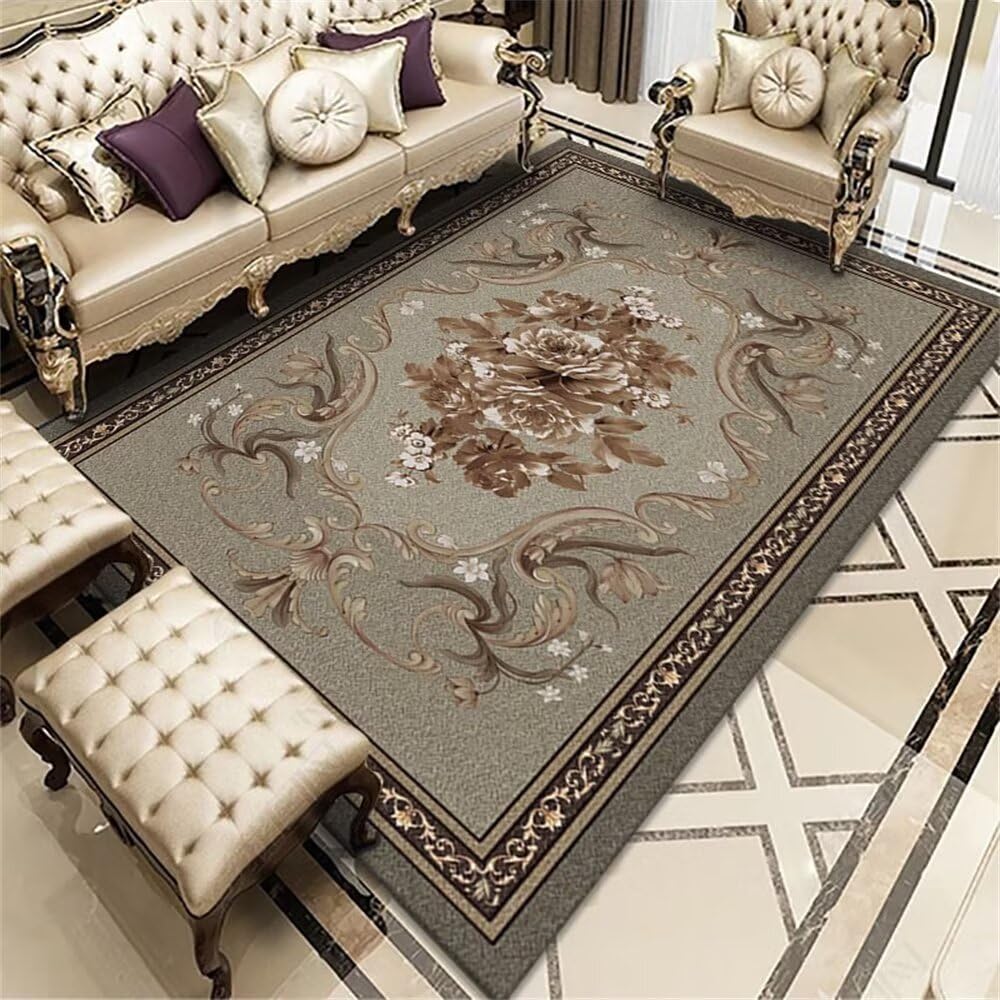 Deco Chambre Bébé Tapis Fin Tapis européen Salon Centre Tapis Salle à Manger Accessoires antidérapant Facile à Entretenir Tapis Grande Taille 200X300CM