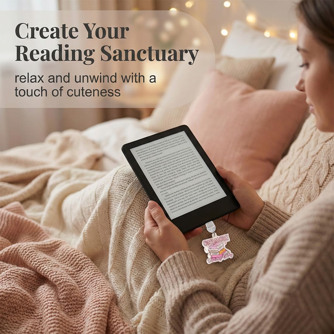 9-częściowy zestaw chroniący przed kurzem do czytnika Kindle i E-Reader, zatyczki USB-C i zawieszki do czytania w stylu Nudel, prezent świąteczny | Akcesoria Kindle dla czytników
