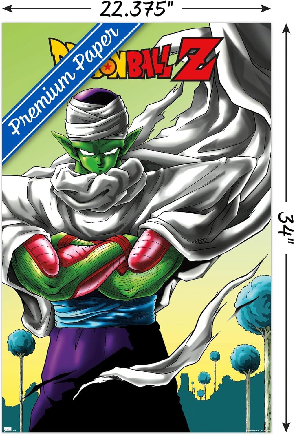 Trends International Dragon Ball Z - Piccolo Wall Poster, 22.375" x 34", Premium Poster & Mount Bundle