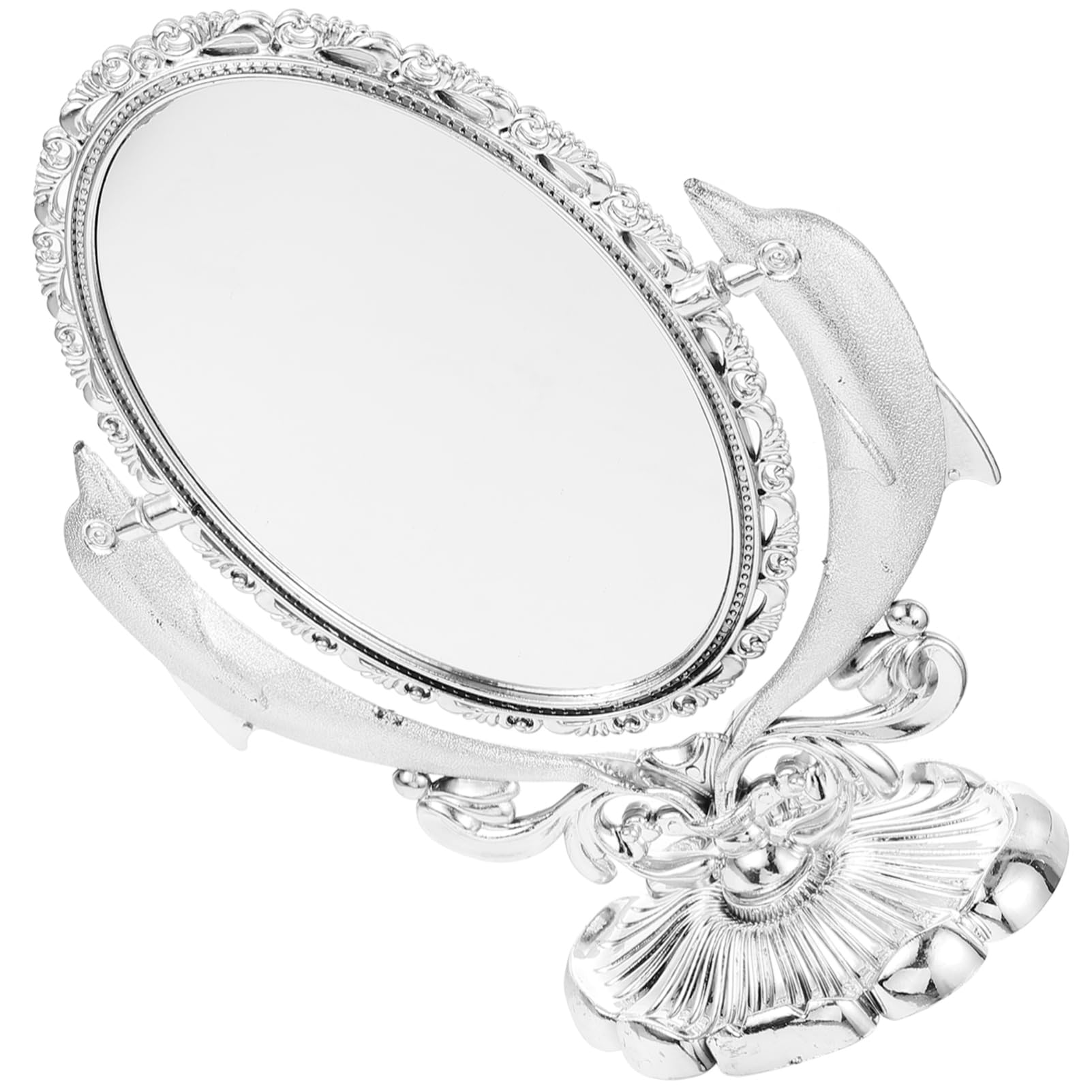 Miroir de maquillage double face UKCOCO avec base stable pour commode