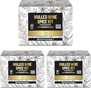 Soeos Mulled Wine Spice Kit 2.96 oz (0.74 oz*4), Mulling Spices for Wine...