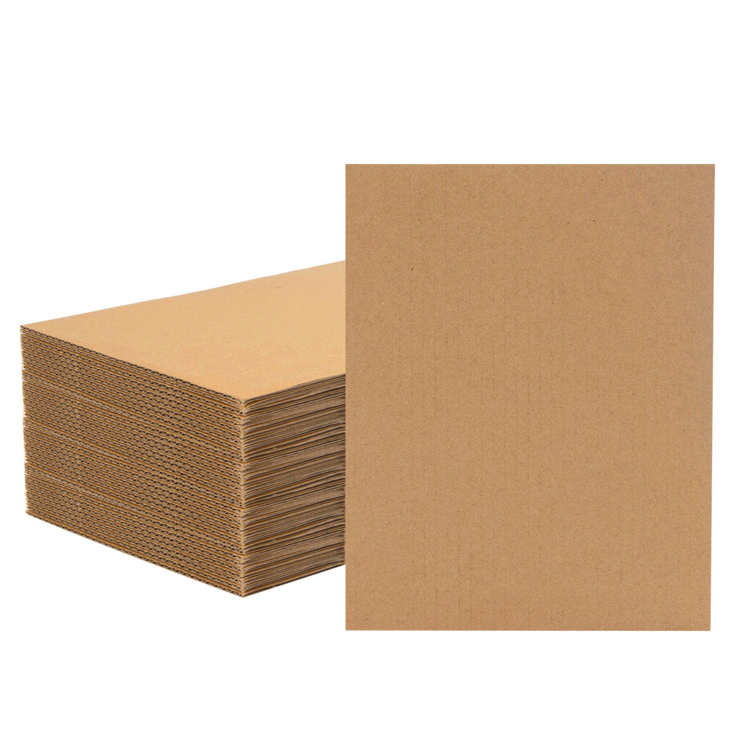 50 Pack 9x12 Inch Brown Corrugated Cardboard Sheets, Corrugated Cardboard Filler Insert Sheet Pads for Mailing, Pack Shipping, Backing, Craft Card Board