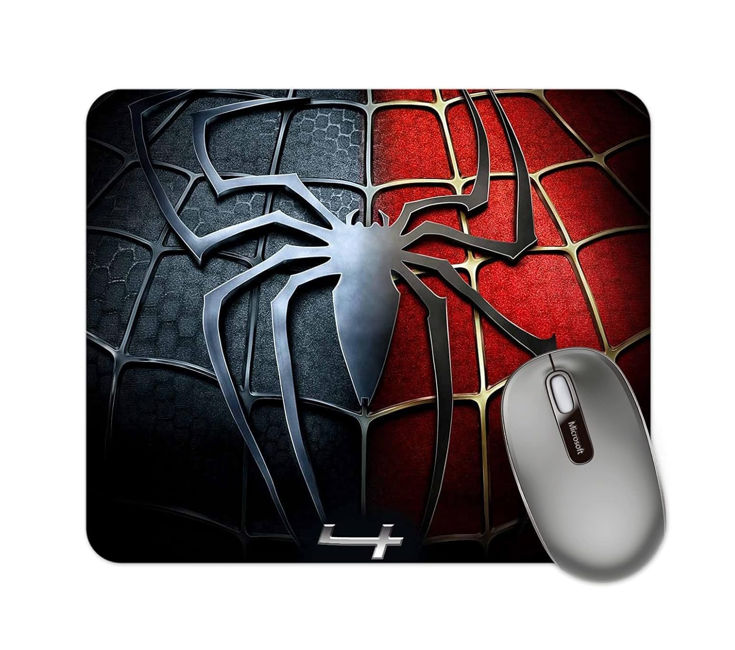 Mouse Pad, Large Printed Premium Textured Waterproof Anti Skid Rubber Base for Desktop Laptop Gaming Professional 240X200X3mm [20% Larger] (Spider Grey & Red)-image-43