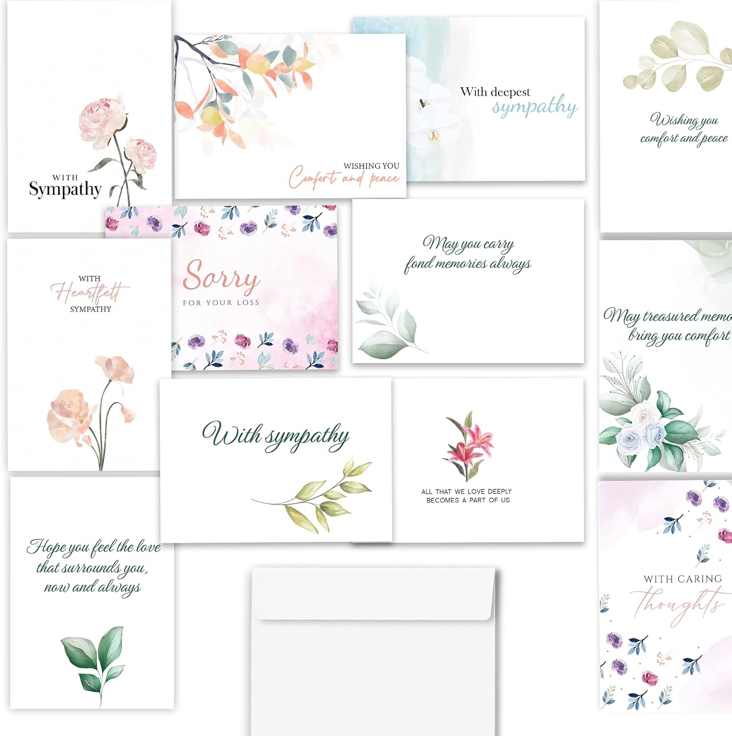 Premium Bereavement Cards,24 Sympathy Cards with Envelopes
