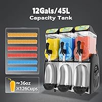 Vista 2 de Máquina comercial de granizado Máquina de margarita congelada de 12 galones para margaritas congeladas Mockaritas Daiquiris, máquina de granizado