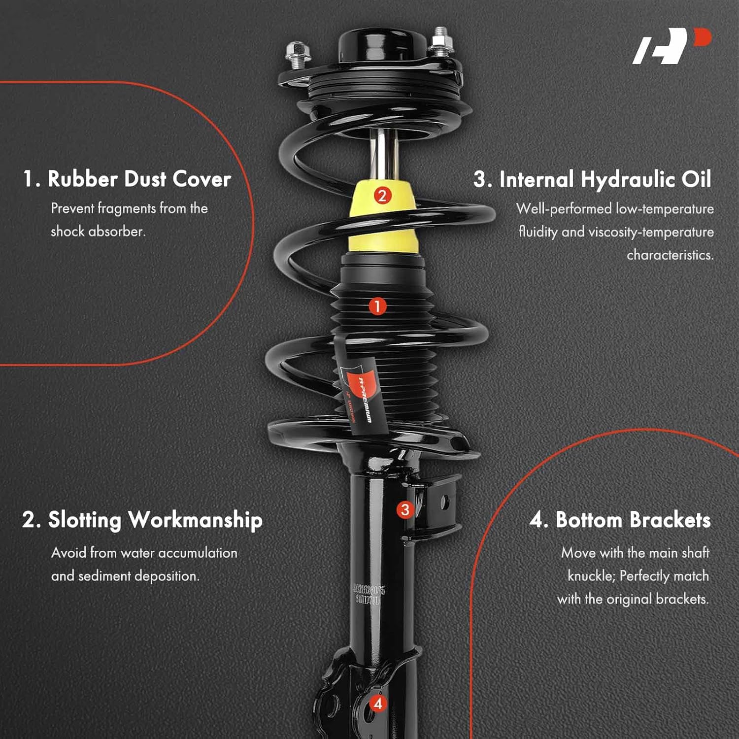 A-Premium Front Complete Struts Compatible with Hyundai Sonata 2011-2014 & Kia Optima 2011-2015 - 2x Replacement Suspension Shock Absorber with Coil Spring Assembly