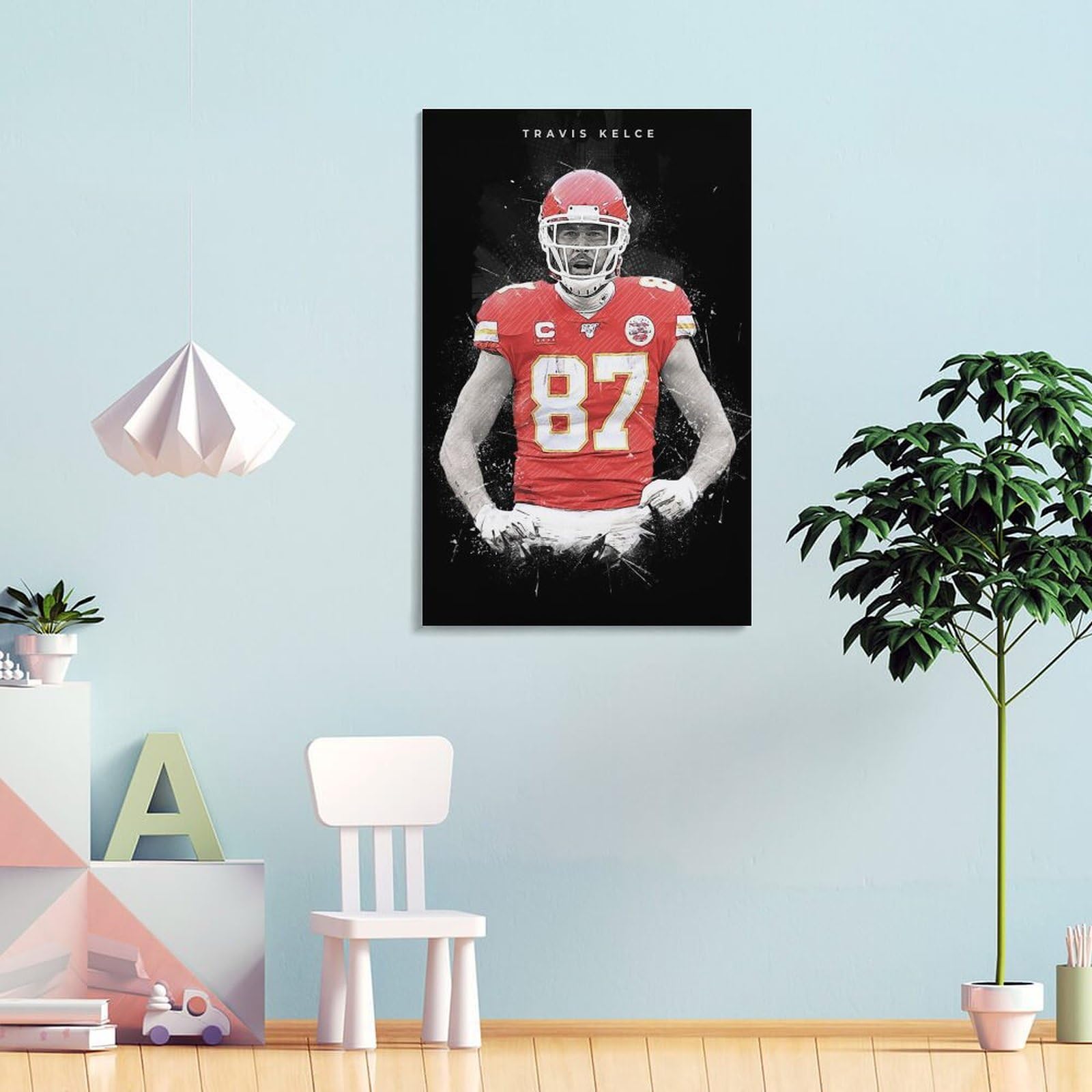 アメフトの絵 Amazon.co.jp: アメリカンフットボール選手トラビス・ケルシー壁画