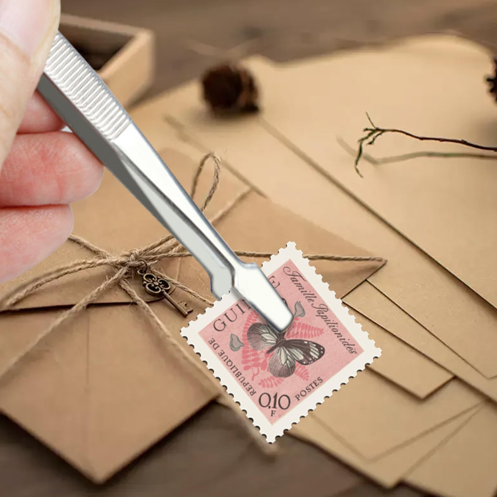 Pinces à Timbre En Acier Inoxydable Pince à épiler Outils De Collection De Philatelie Utilises Pour La Fabrication De Bijoux L