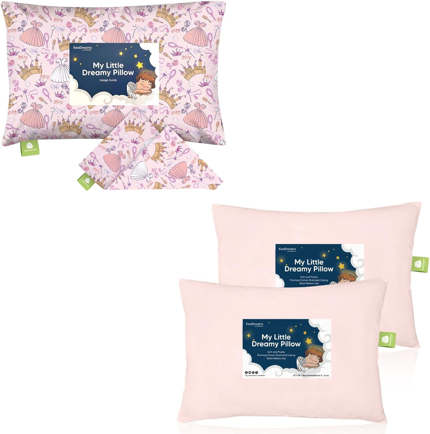 KeaBabies Toddler Pillowcase for 13X18 Pillow and 2Pack Toddler Pillow Organic