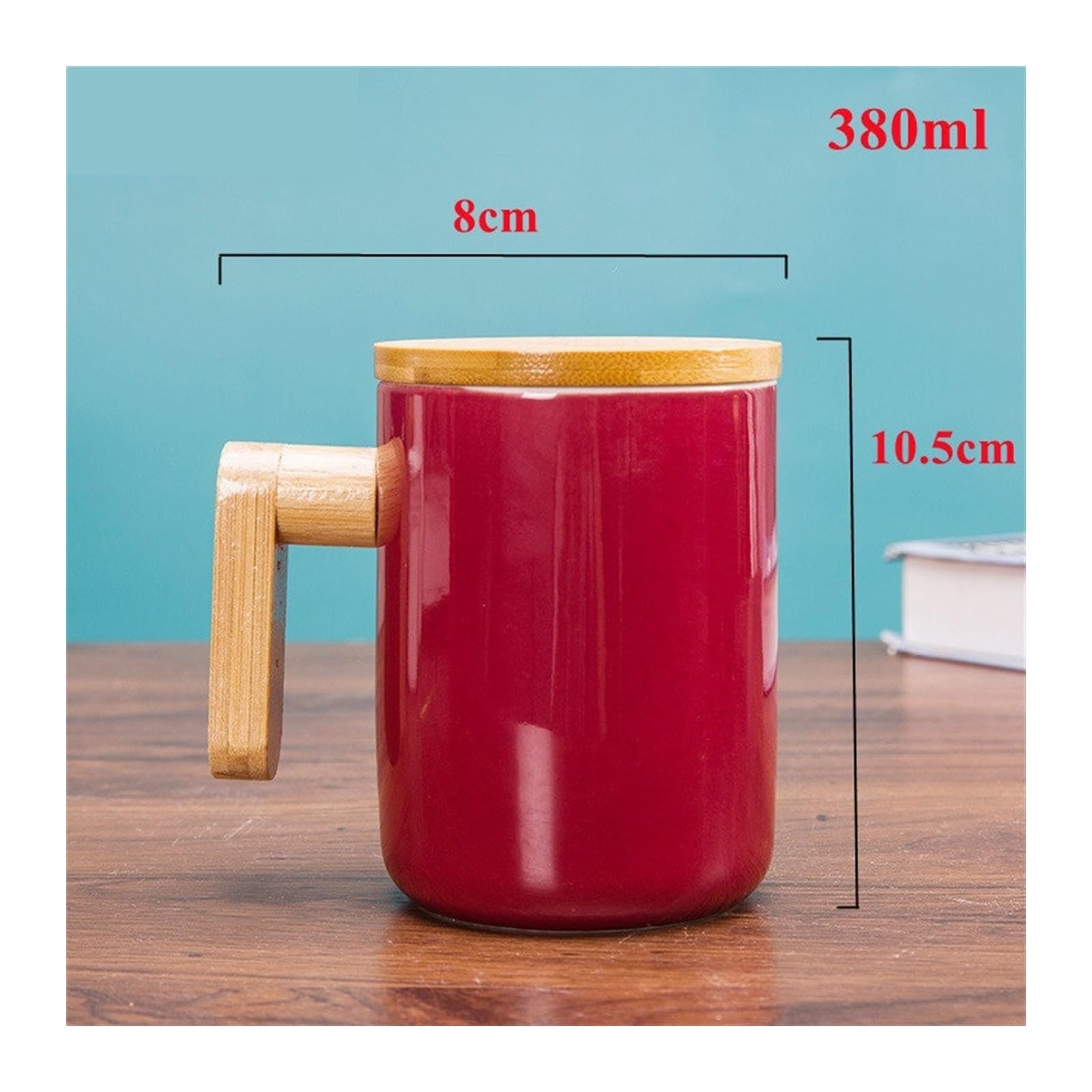 HARAY Tazas Tazas Tazas de café de cerámica Creativas de 380ml con asa y Tapa, Taza de café for el hogar y la Oficina, Taza de Agua Caliente Taza de café (Color : Negro)