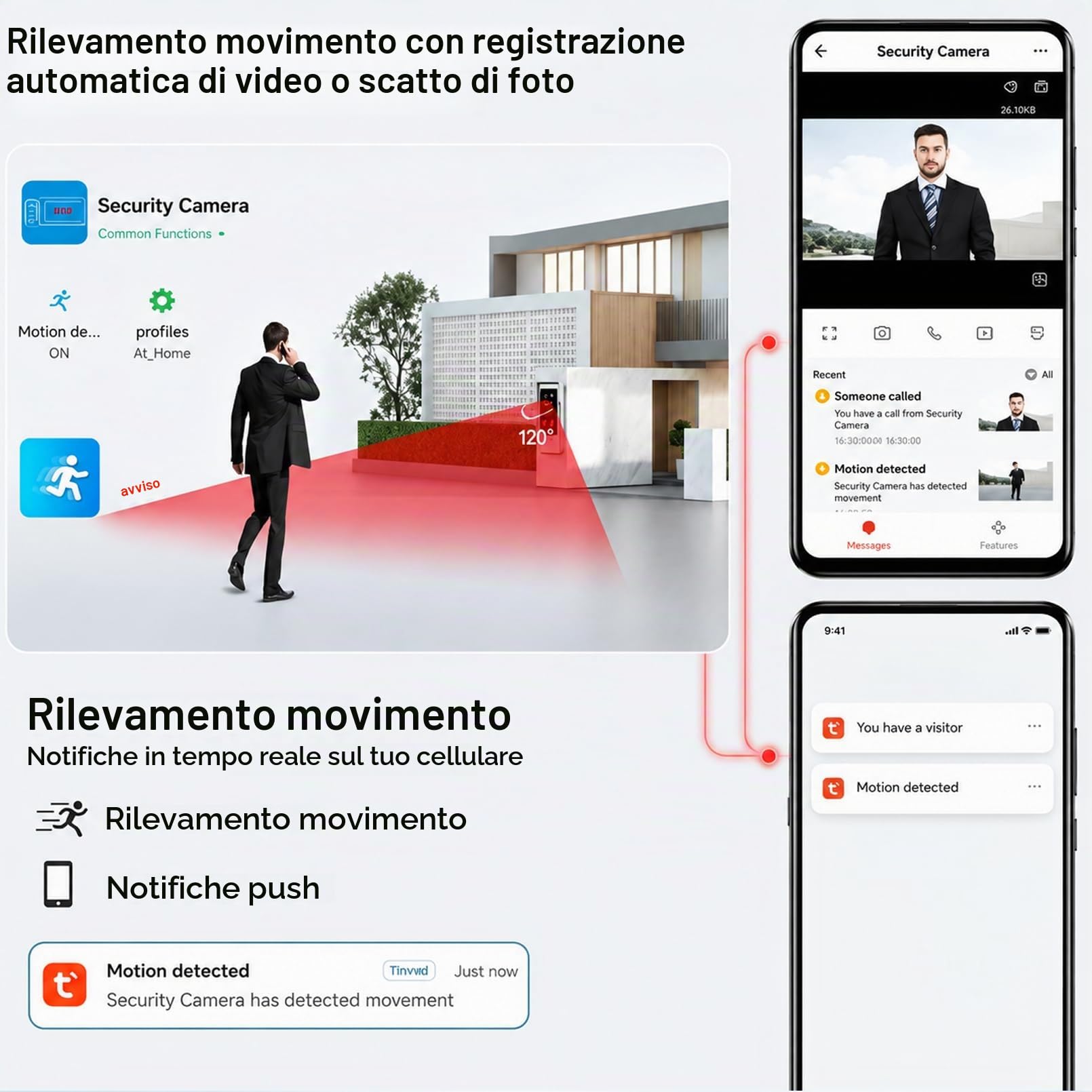 Tuya Sistema Campanello Video WiFi con Cavo,Videocamera da 7 pollici con Monitor 1080HD IR Visione Notturna per Casa Ufficio in Villa