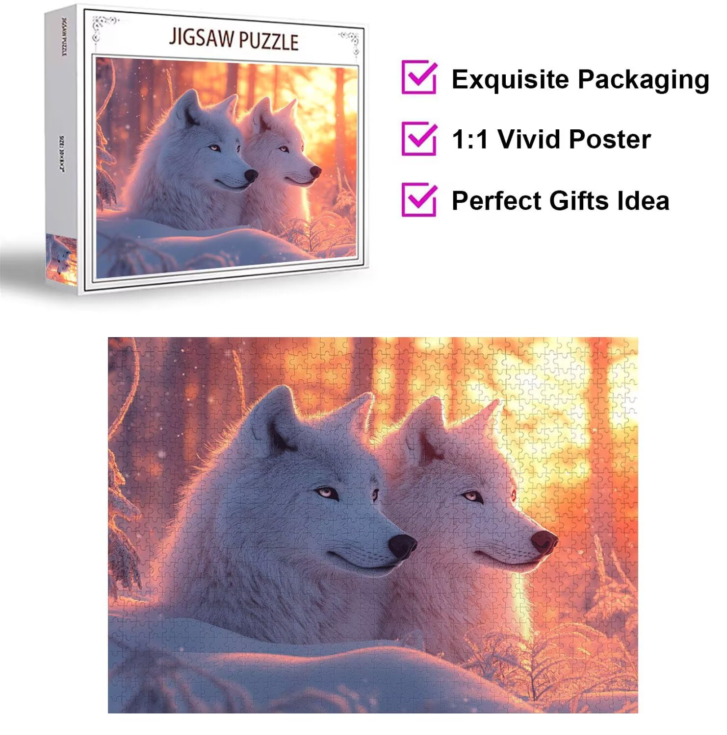 Puzzle 3000 Pezzi lupo Puzzle Adulti, Gioco Educativo, n-393 | Jigsaw Puzzles Sole calante, Impossibile Difficile Sfida, Classici Gioco Familiare, Giochi Divertenti, Idee Regalo