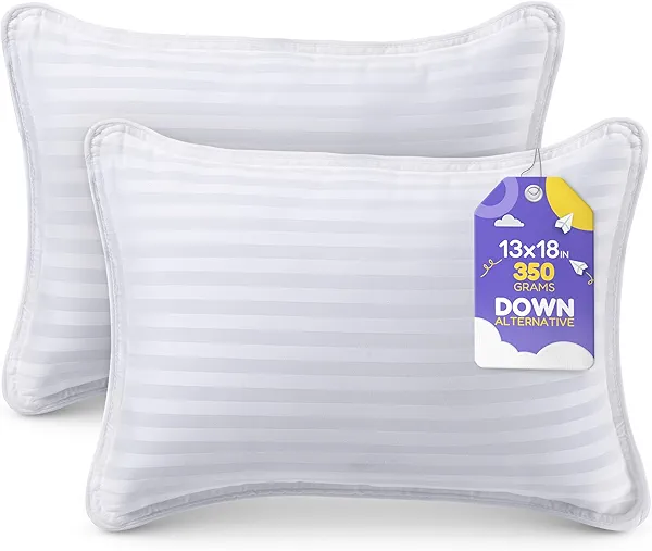 Utopia Bedding Toddler Pillow (White, 2 Pack), 13x18 Pillows for Sleeping, Soft and Breathable Cotton Blend Shell, Small Kids Pillow Perfect for Toddler Bed and Travel (Intended for Age 2 and up)