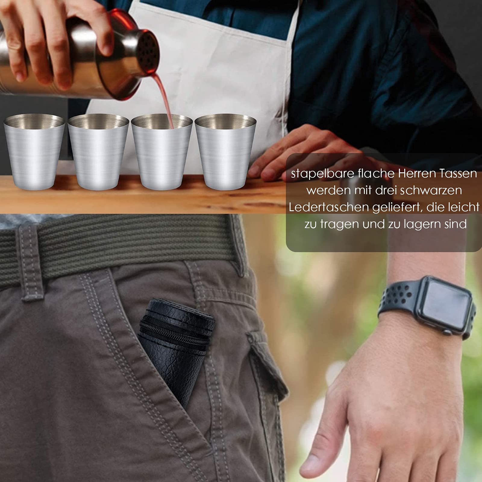 Navigate Edelstahlbecher, 370 Ml – Stapelbar, Robust Und Perfekt Für Camping & Party