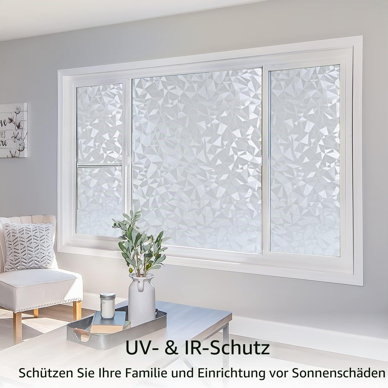 Sichtschutzfolie für Fenster, Milchglasfolie Selbsthaftend, 60x200cm