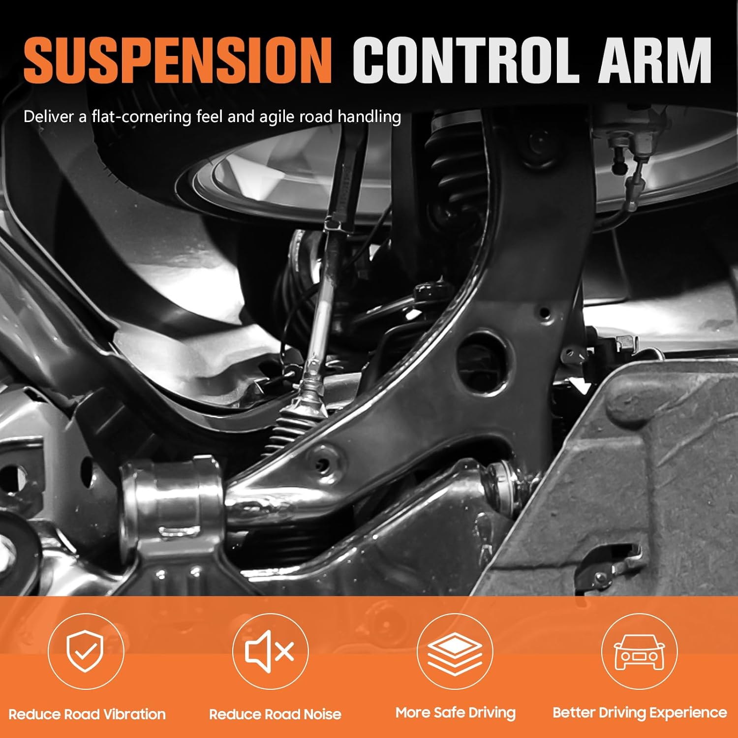6PCS Front Lower Control Arms Suspension Kits Fits for Toyota Tacoma 2005-2014 (Fits 4WD Base Models; Fits 2WD Pre Runner), Tacoma 2015 (Fits 4WD Base and TRD Pro models, Fits 2WD Pre Runner)