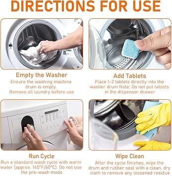 Washing Machine Cleaner Tablets, 12 Pack, 6 Month Supply