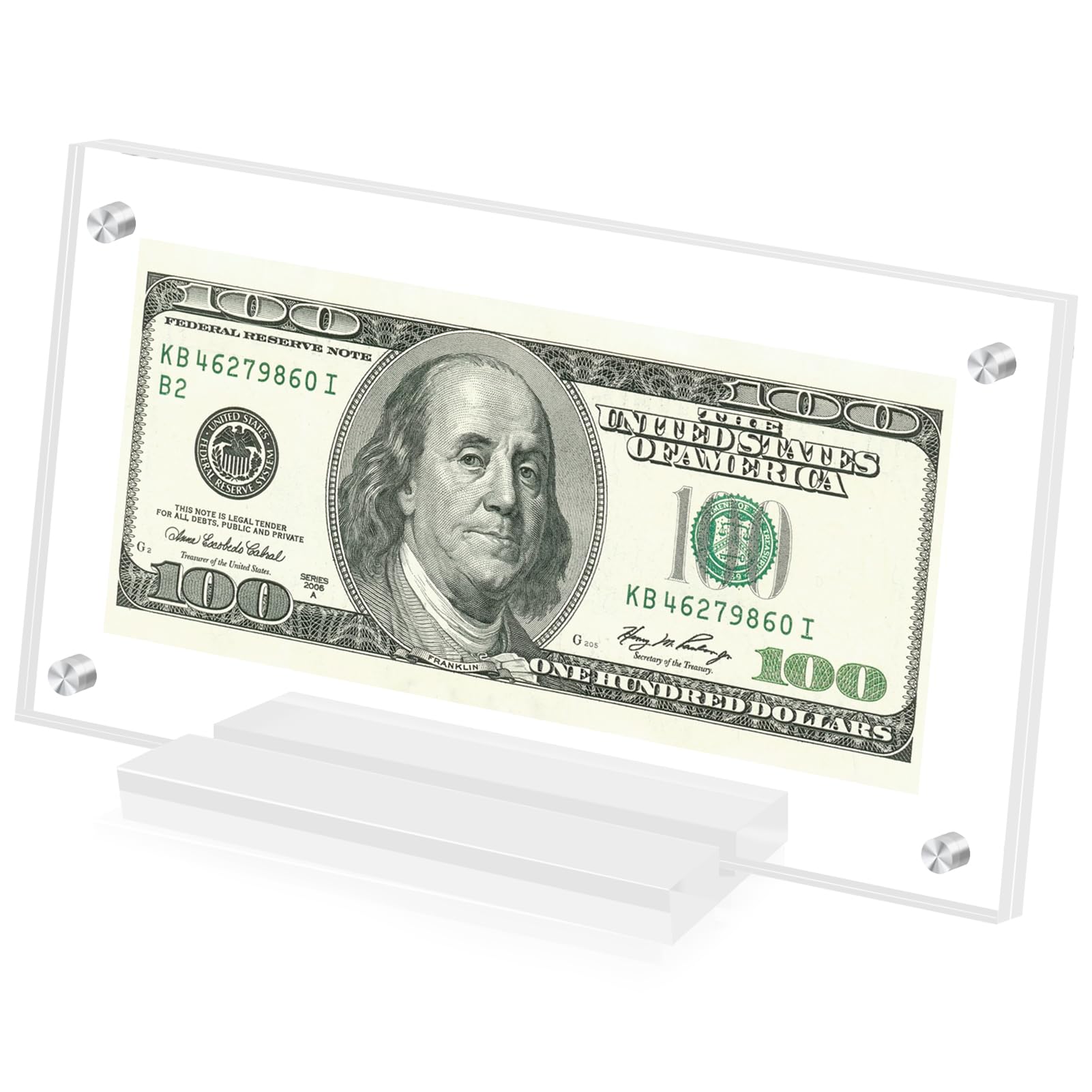 Dollar Bill Frame Display Acrylic Dollar Bill Holder for Collectors Currency Frame Display Case Double-Sided Transparent Ticket Banknotes Stamp Photo Protector