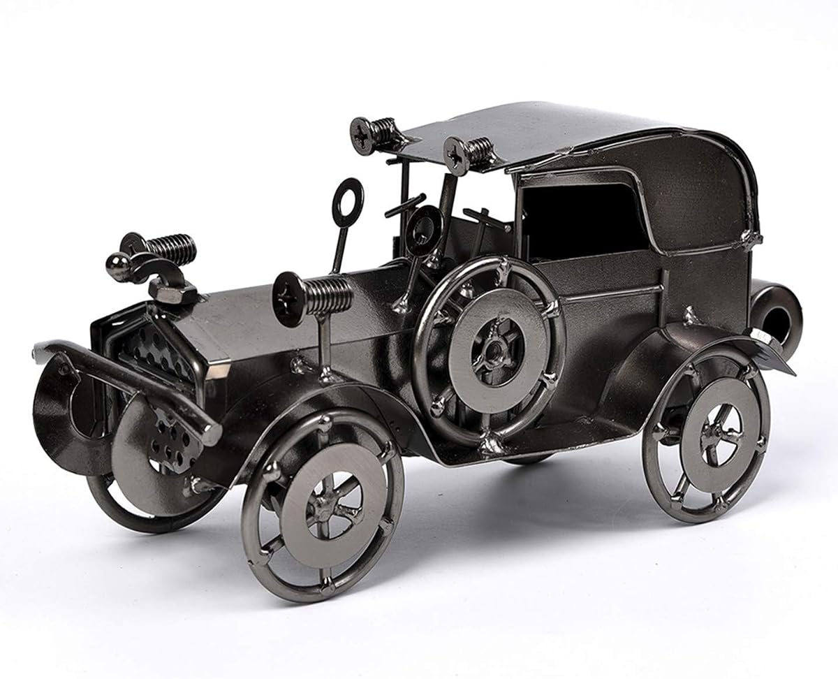 Modelo de coche antiguo de metal, colecciones hechas a mano, vehículo coleccionable para bar o decoración del hogar, gran regalo de cumpleaños, modelo de coche clásico de bronce, grande
