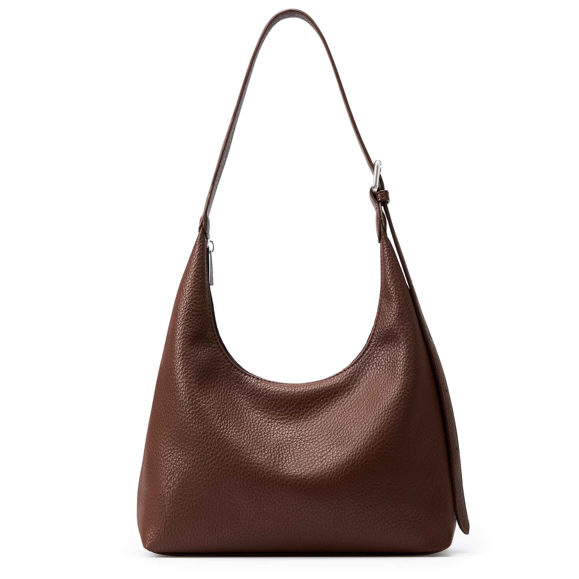 KALIDI Crescent Tote Bag, Women Underarm Hobo Everyday Zipper Handbag Work Soft Vegan Leather 10" Adjustable Shoulder Trendy Purse for Evening Shopping Travel Vacation Commute Casual