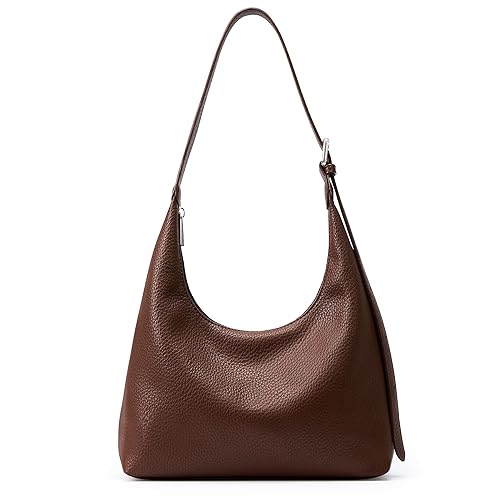 KALIDI Crescent Tote Bag, Women Underarm Handbag Vegan Leather Zipper