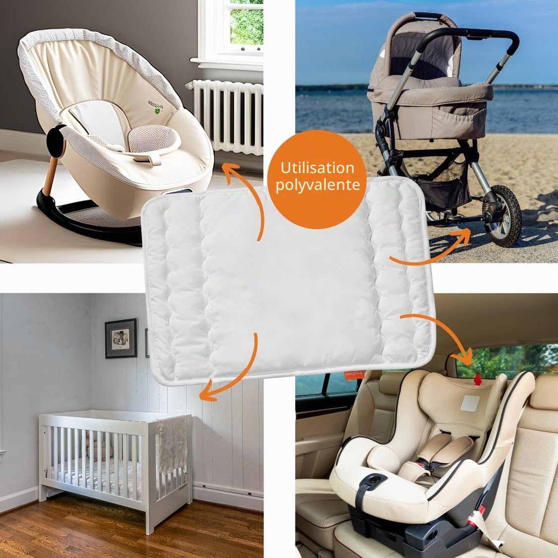 sleepling 194479 Enfant Set pour lit de bébé | Couette 4 Saisons pour Toute l'année 100 x 135 cm | Oreiller Plat 40 x 60 cm | 100% Microfibre | Made in EU | Ökotex 100 | Garantie de Chaleur, Blanc