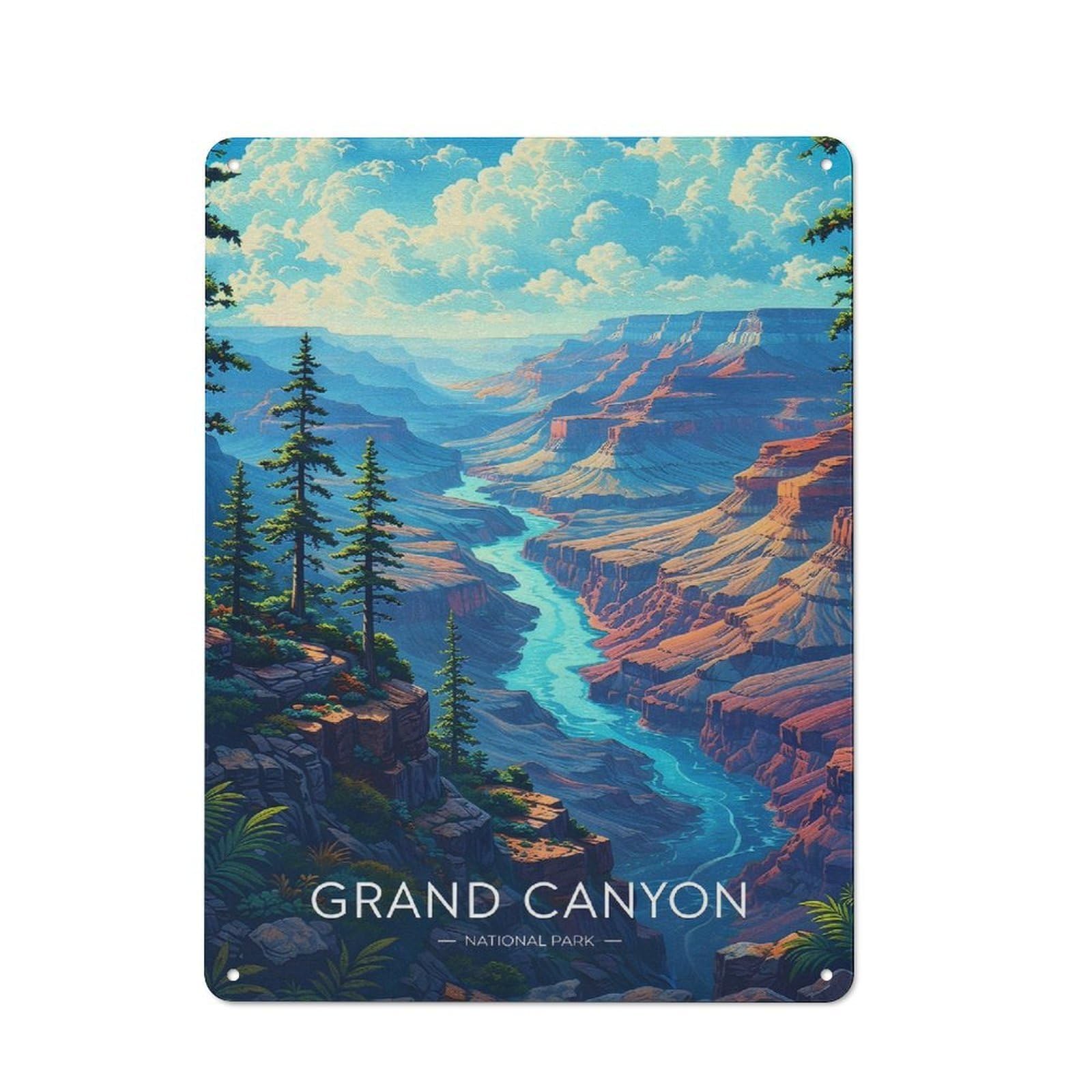 Junmoney Style-18 Grand Canyon National Park(3) Decorative Metal Wall Decor 40X30cm, Decorative Tin Plaque For Bedroom, Kitchen, Office Or Living Room