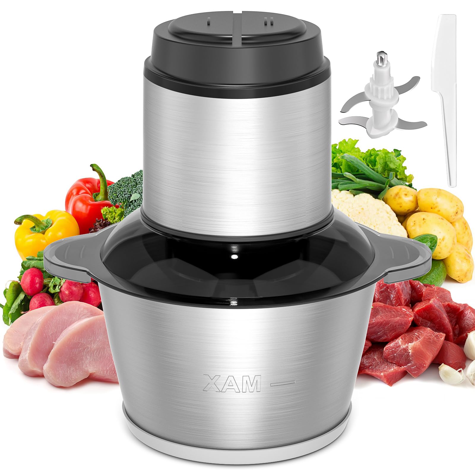 Robot De Cuisine Beper 400W - Hachoir 2 Lames Inox 500ml, Sécurité Et Pieds Antidérapants Pour Hacher Facilement