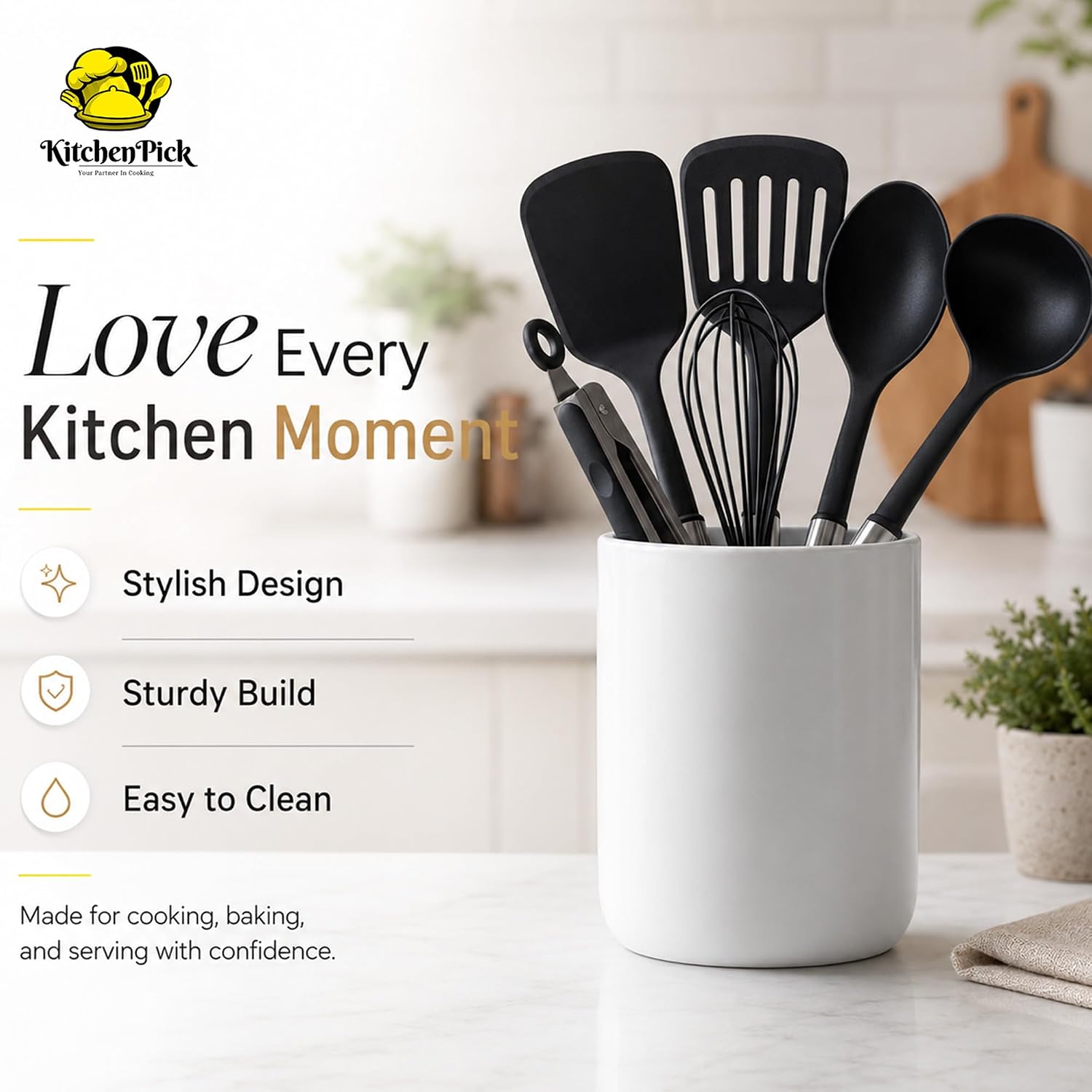 Kitchen Utensils Set – 19 PCS Black Nylon Stainless Steel Cooking Utensils (Holder not Included), Non-Stick Safe, Dishwasher Safe, Heat Resistant Kitchen Tools – Ideal for New Home, Apartment, or Gift