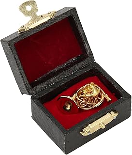 Wnvivi Miniature French Horn Model,Metal Simulation Musical Instrument Collection Ornament with Case,Mini French Horn Replica for Table Dollhouse Decor