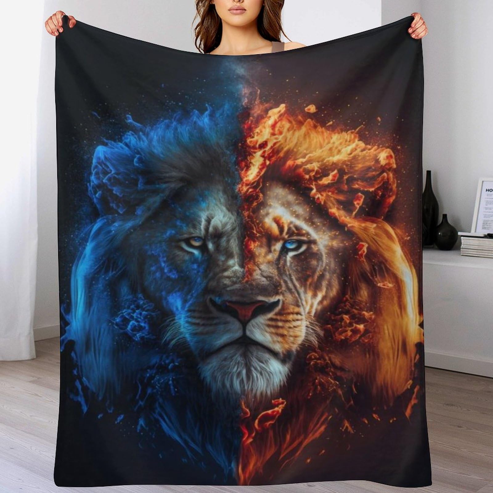 Couverture polaire lion plaid lit canapé couverture moelleuse flanelle