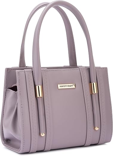 Tommy Craft Women's Handheld Bag | Elegant & Trendy PU Leather Tote in Purple | Spacious Design with Dual Handles | Ideal ...