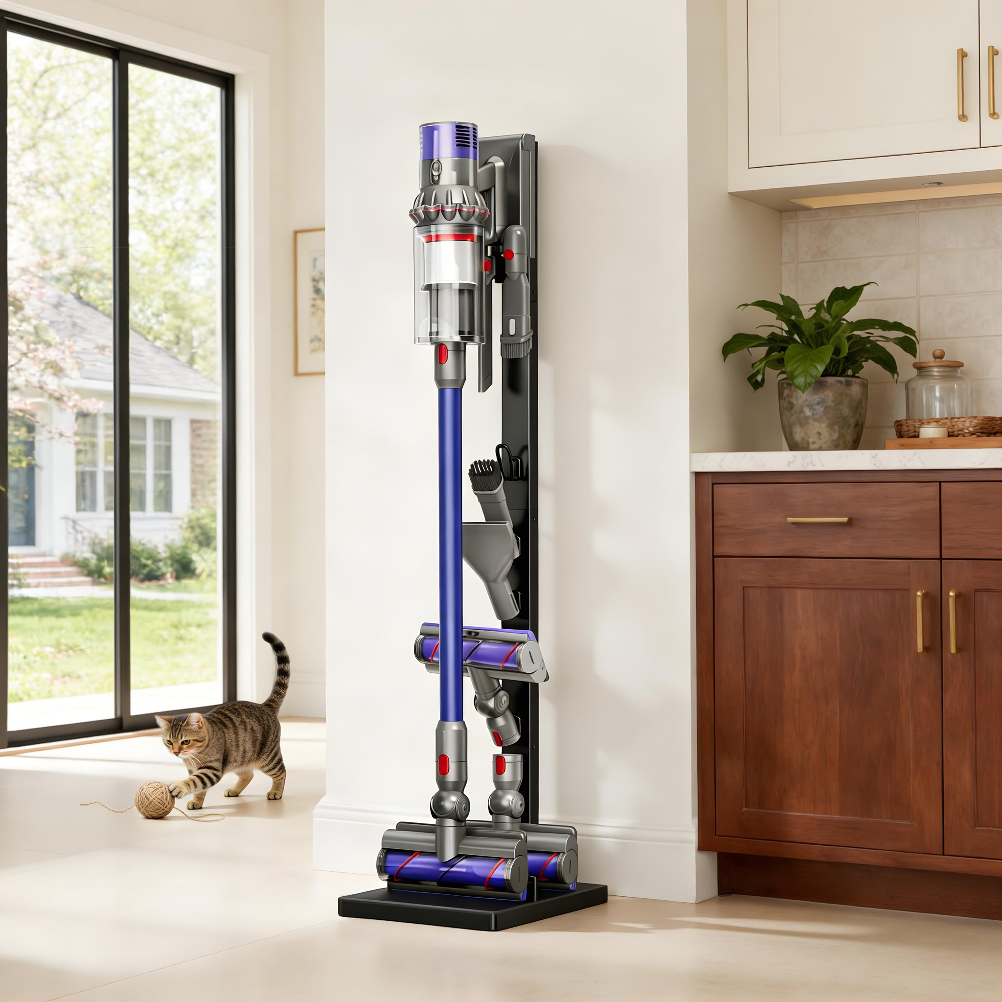 pickpiff Supporto per Aspirapolvere Dyson – Compatibile con V15, V12, V11, V10, V8, V7, V6 – Stazione Autoportante con Porta Accessori – Salvaspazio e Senza Foratura