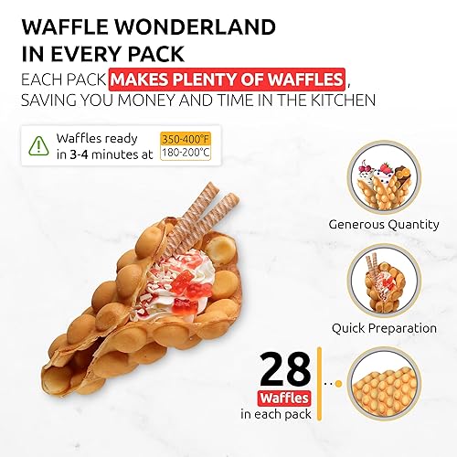 Miniatura 2 de OldSoul - Mezcla profesional de gofres de burbujas, crujiente, sabor a vainilla, mezcla de gofres de huevo, 28 gofres (5 libras, tradicional)
