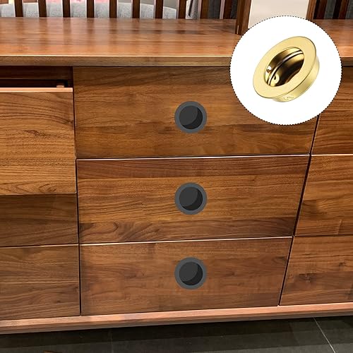 Miniatura 3 de METALLIXITY Tirador de dedo para puerta de armario (1.38 pulgadas), 8 unidades, tiradores circulares de acero inoxidable para puerta corrediza de