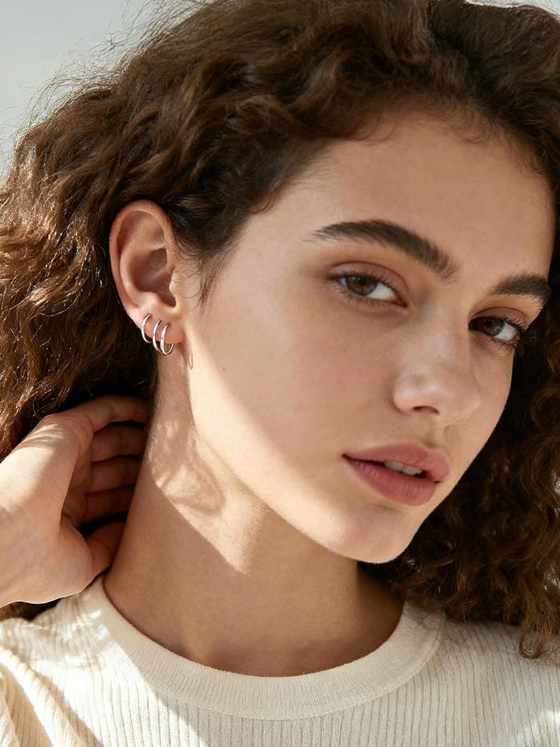 Silvora 925 Sterling Silver Small Hoop Earrings for Women Huggie Earrings Hypoallergenic Cartilage Earrings Tiny Hoops 6mm/8mm/10mm/12mm/14mm/16mm/18mm/20mm