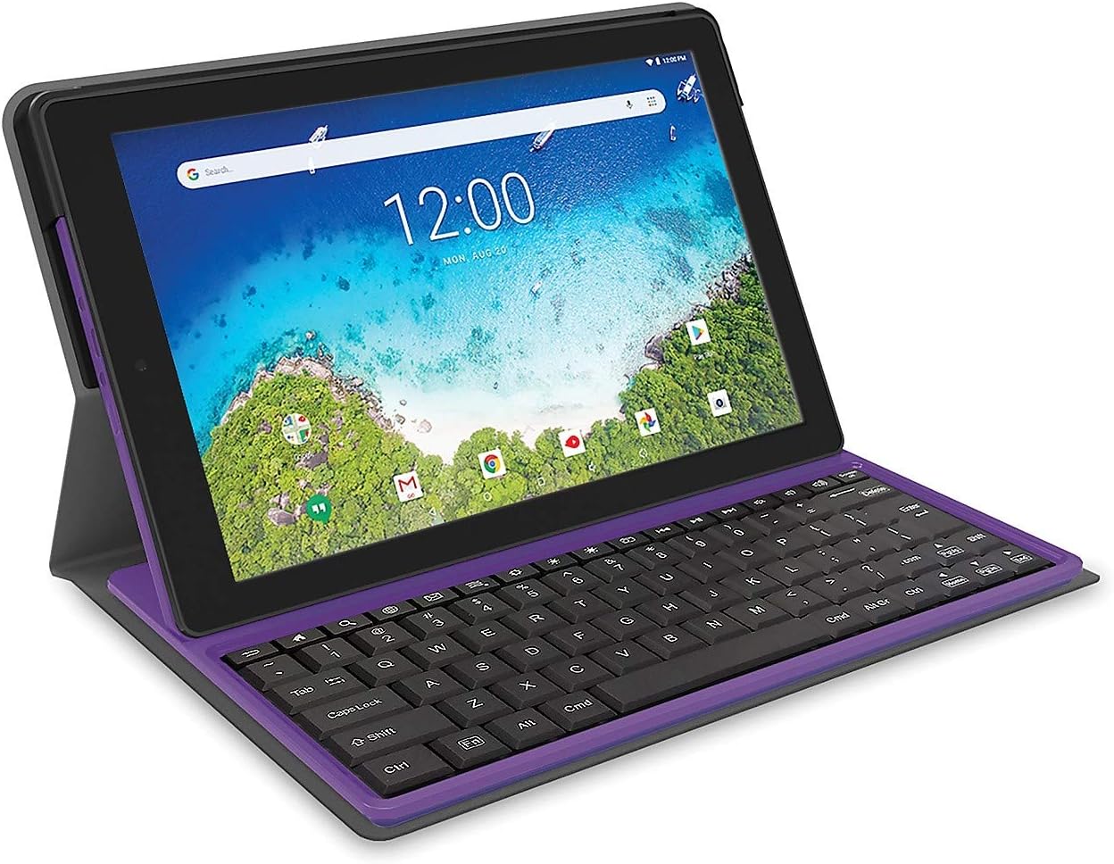 RCA Viking Pro Tablet w/Folio Keyboard 10" Multi-Touch Display, Android (Go Edition), Purple