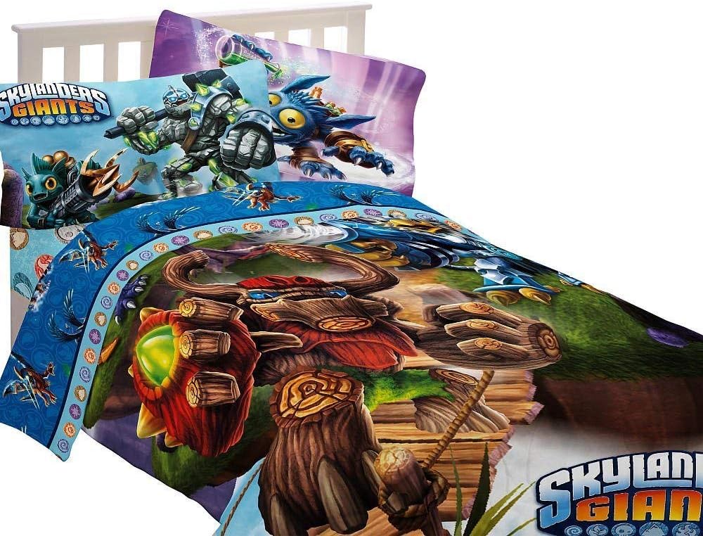 Skylanders Full Size Bedding Comforter Set - Comforter, Bedskirt and Pillow Shams